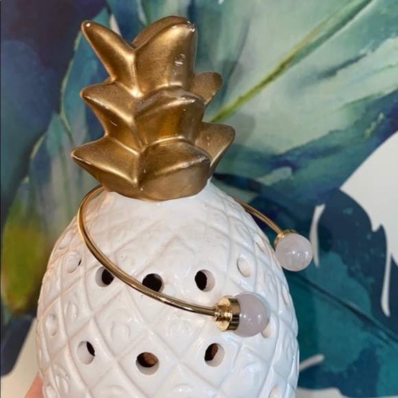 NWT  Pink + Gold Open Cuff Bangle Bracelet - Picture 3 of 4